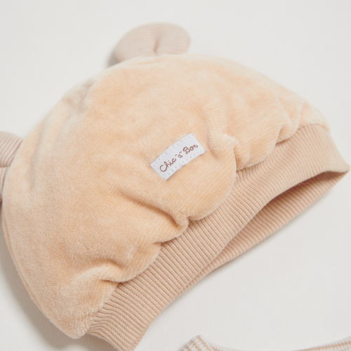 有機棉小熊妙妙裝/連身衣3件組禮盒 (妙妙裝+帽子+手搖鈴)