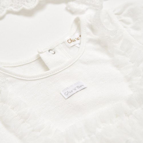 Chic a Bon 蕾絲優雅公主兔裝禮盒/連身衣3件組禮盒 (兔裝+頭巾+襪子)