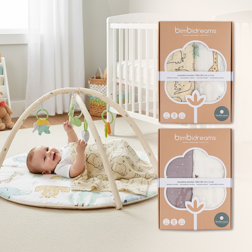 【網路限定】竹纖維紗布包巾2件組禮盒 120x120cm