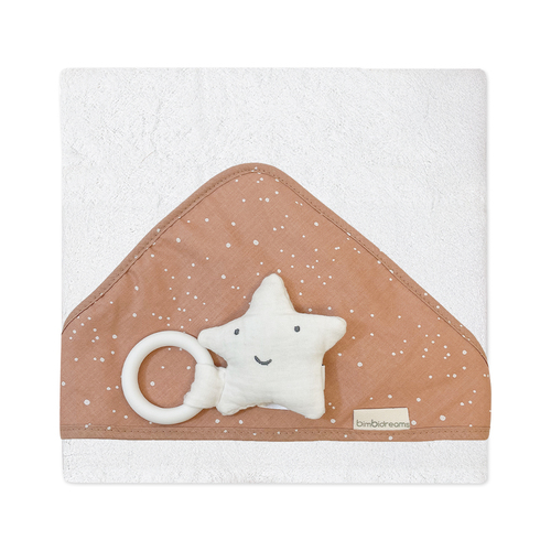 【網路限定】竹纖維連帽浴巾+星星固齒器禮盒 75x75cm