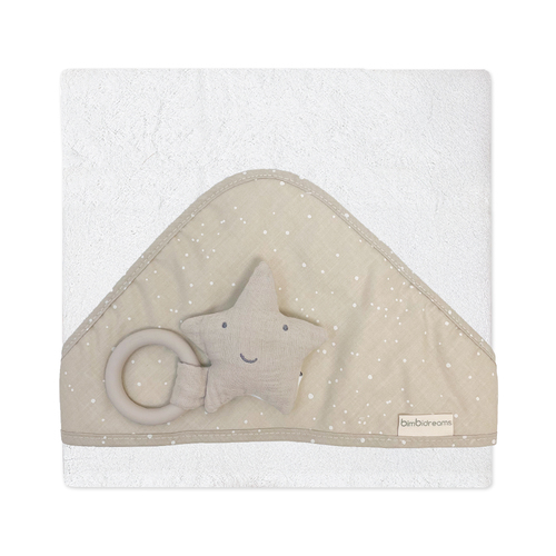 【網路限定】竹纖維連帽浴巾+星星固齒器禮盒 75x75cm