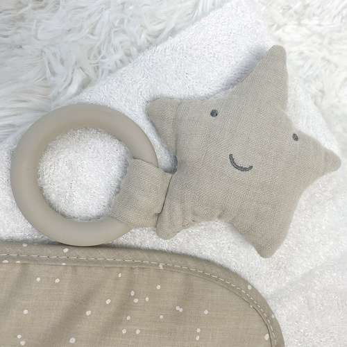 【網路限定】竹纖維連帽浴巾+星星固齒器禮盒 75x75cm