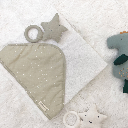【網路限定】竹纖維連帽浴巾+星星固齒器禮盒 75x75cm