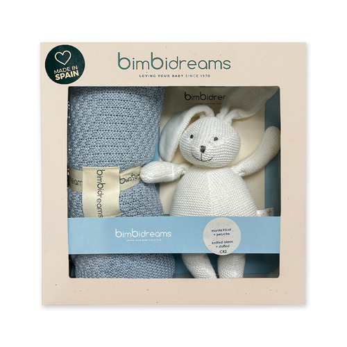 針織萬用毯+針織小兔子禮盒 75x90cm