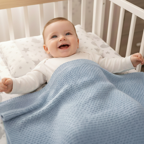 針織萬用毯+針織小兔子禮盒 75x90cm