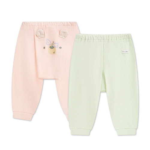 小熊牧場嬰兒長褲 (天絲洞感緹花布)