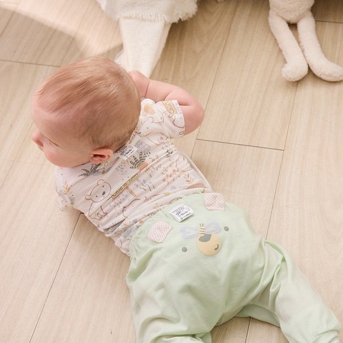 小熊牧場嬰兒長褲 (天絲洞感緹花布)