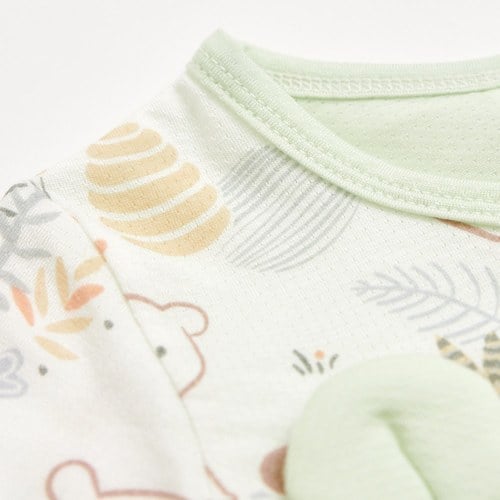 小熊牧場短袖兔裝 (天絲洞感緹花布)