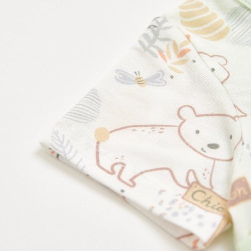 小熊牧場短袖兔裝 (天絲洞感緹花布)