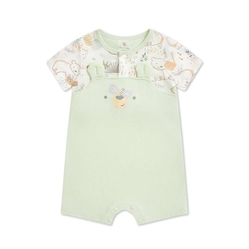 小熊牧場短袖兔裝 (天絲洞感緹花布)