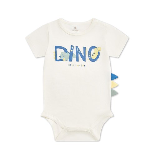 恐龍家族短袖側開包屁衣 (水晶紗)