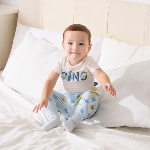 恐龍家族短袖側開包屁衣 (水晶紗)