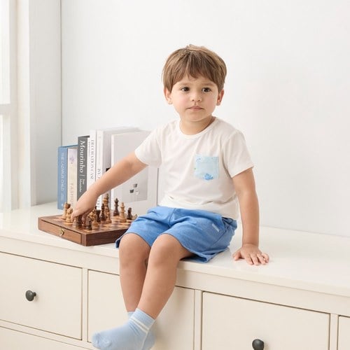 恐龍家族短袖套裝 (水晶紗布+花紗單面布)