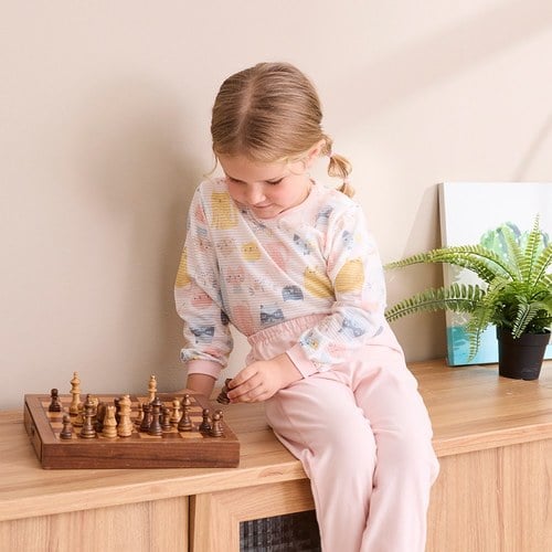 萌貓樂園圓領側開衫 (天絲橫紋單面布)