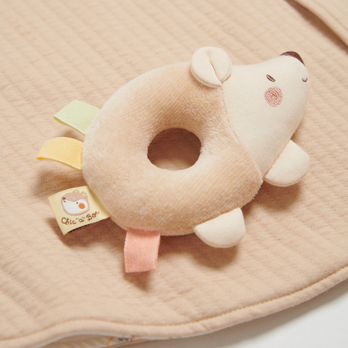 有機棉小熊雙面穿披風/2件組禮盒 (披風+手搖鈴)