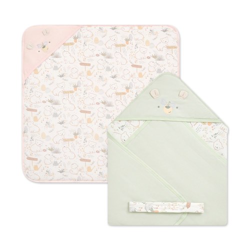 小熊牧場舖棉包巾 80x80cm (彈性布)