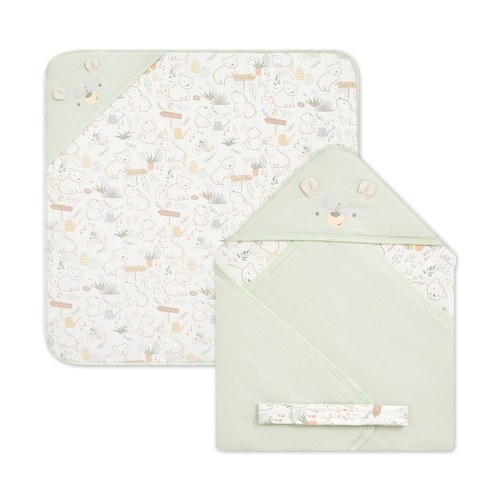 小熊牧場舖棉包巾 80x80cm (彈性布)