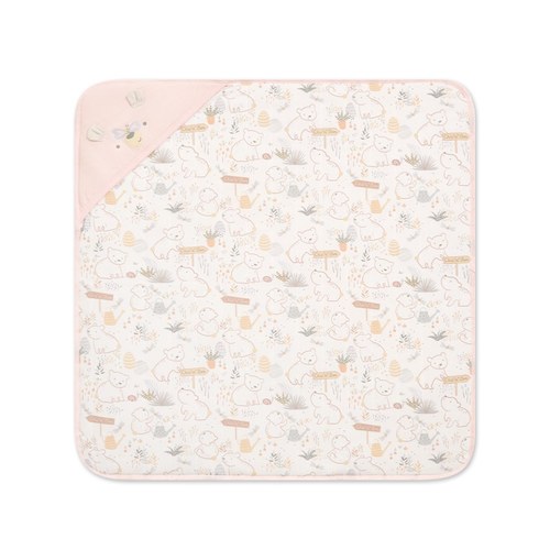 小熊牧場舖棉包巾 80x80cm (彈性布)