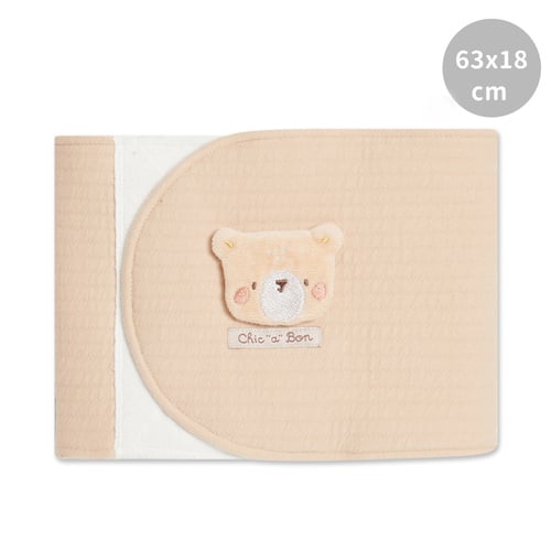 有機棉靜音魔鬼氈小熊小肚圍 63x18cm