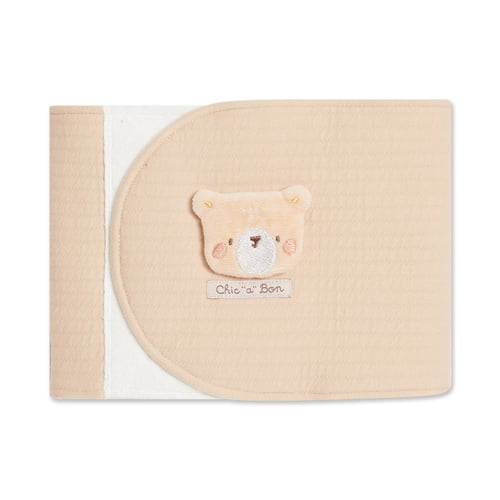 有機棉靜音魔鬼氈小熊小肚圍 63x18cm