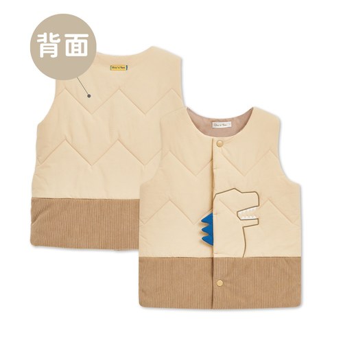 小恐龍趣味造型鋪棉風衣背心外套