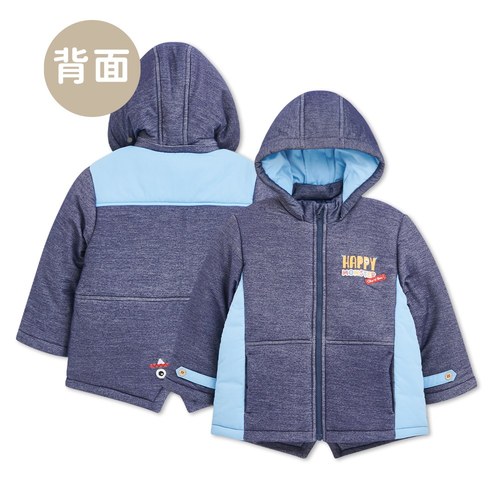 怪獸俱樂部牛仔藍鋪棉外套 -帽子可拆 (吸濕排汗)