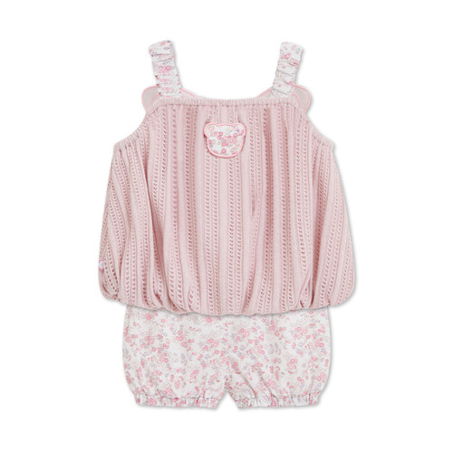 花蝶熊碎花造型正反兩穿蝴蝶套裝