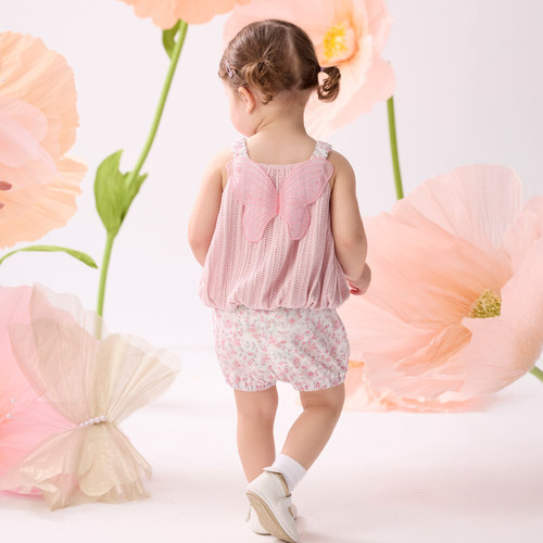 花蝶熊碎花造型正反兩穿蝴蝶套裝