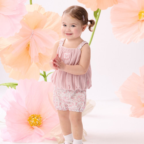 花蝶熊碎花造型正反兩穿蝴蝶套裝