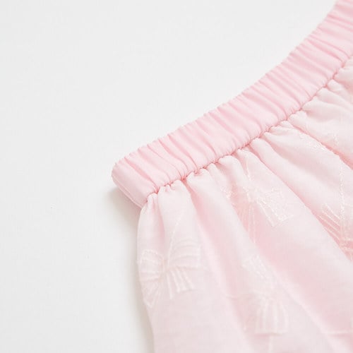 花蝶熊刺繡彈性腰短裙