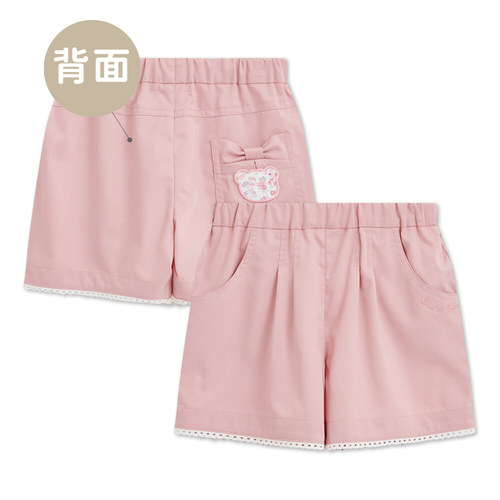 花蝶熊造型蝶結口袋短褲