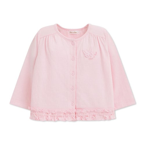 花蝶熊蕾絲下擺針織外套