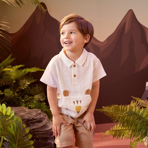 動物樂園趣味獅口袋POLO衫 (涼感)