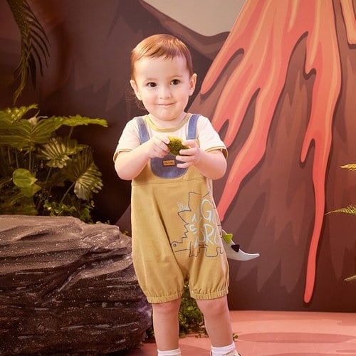 恐龍探險趣造型尾巴短袖兔裝