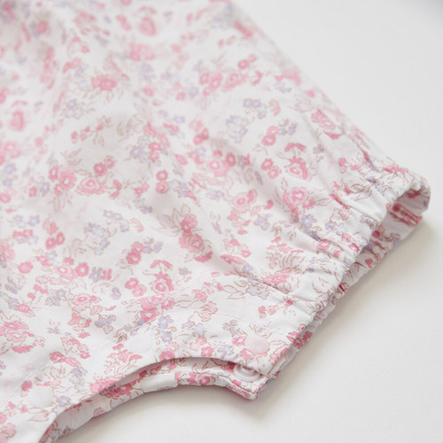 花蝶熊碎花造型翻領短袖兔裝