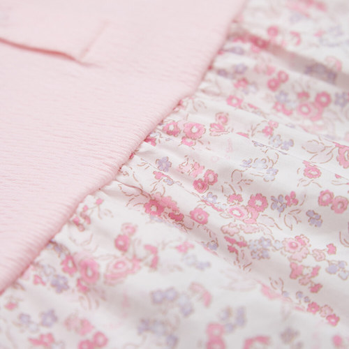 花蝶熊碎花造型翻領短袖兔裝