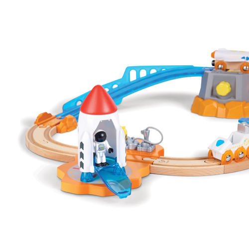 【網路限定】德國Hape 火星發射火車軌道玩具34件組