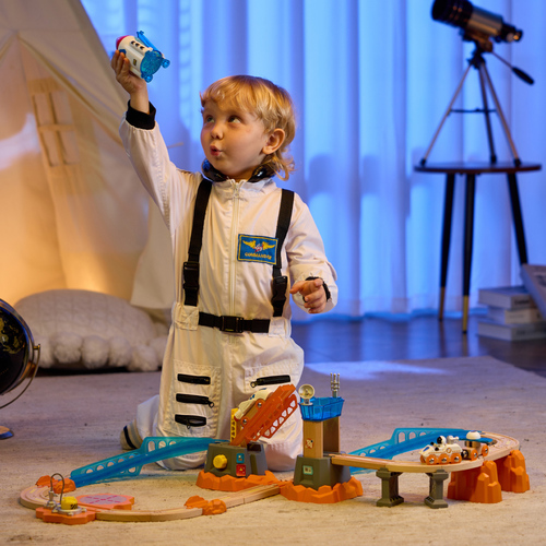 【網路限定】德國Hape 火星發射火車軌道玩具34件組