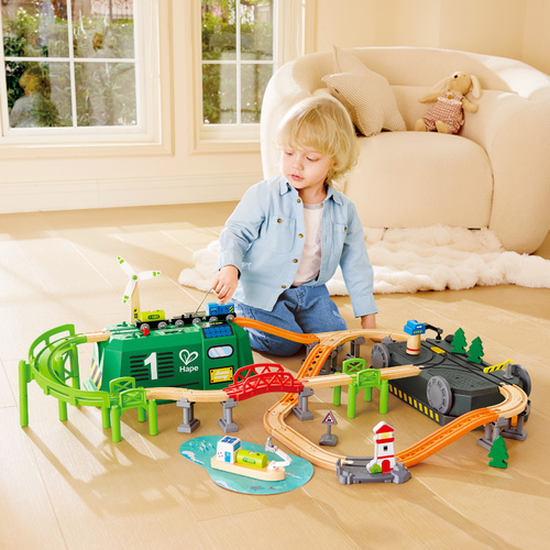 德國Hape 綠色能源火車收納組合