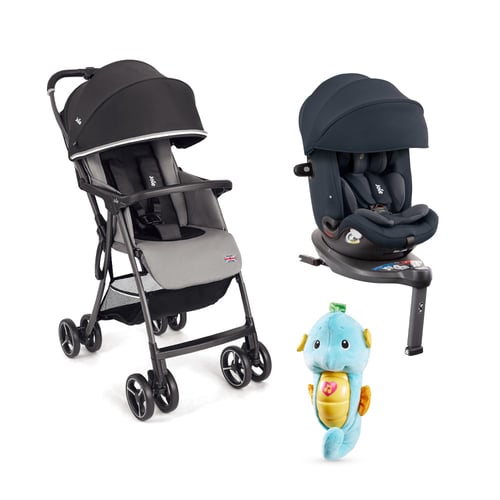 【涼夏育兒省】Fluri™ 輕便手推車+i-Spin Grow™ FX 0-7歲旋轉型汽座+安撫小海馬