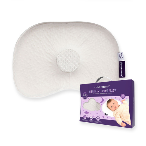 【組合商品】Cleva Foam® 護頭型新生兒枕(0-6M適用)+三合一多用途地墊-黃白 96x65x7cm