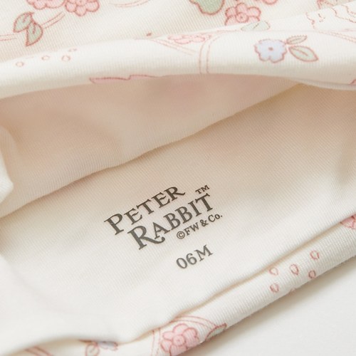 花徑小兔嬰兒帽 (美麗諾羊毛布)