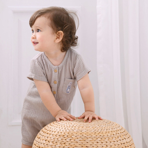 四季系列-彩色比得純棉紗布短袖兔裝