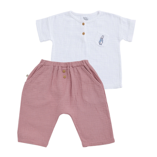 四季系列-彩色比得純棉紗布短袖七分褲套裝