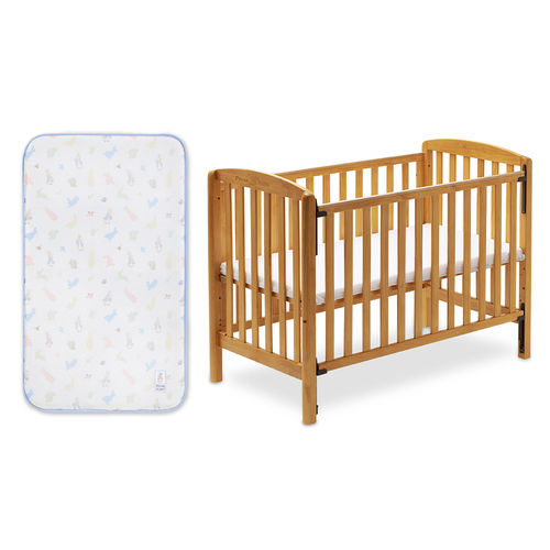 原木大床附床墊+比得兔立體透氣冬夏兩用大床墊