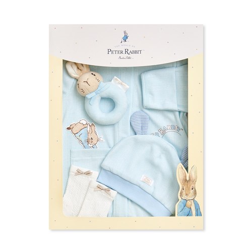 比得兔 可愛小兔妙妙裝禮盒/連身衣4件組禮盒 (妙妙裝+手搖鈴+帽子+襪子)