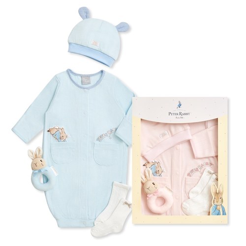 比得兔 可愛小兔妙妙裝禮盒/連身衣4件組禮盒 (妙妙裝+手搖鈴+帽子+襪子)