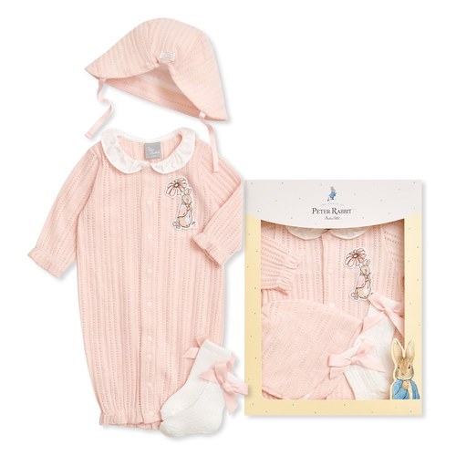 比得兔 甜心粉嫩妙妙裝禮盒/連身衣3件組禮盒 (妙妙裝+帽子+襪子)