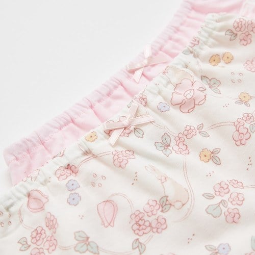 花徑小兔女童平口褲-2入 (鋅纖維布+銀離子抗菌內襠)