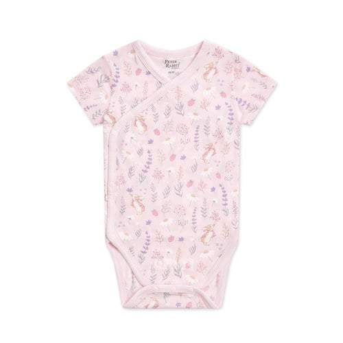 採花趣短袖兩段式調節開襟包屁衣 (水晶紗)